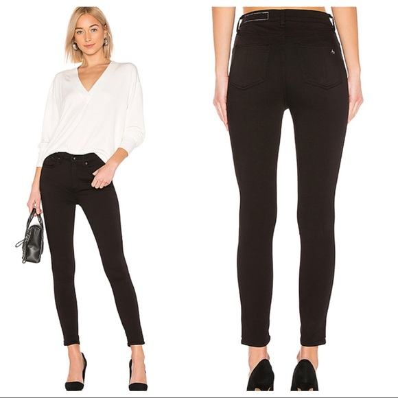 rag & bone Denim - Rag & Bone Skinny HighWaist Ankle Black Jean Denim